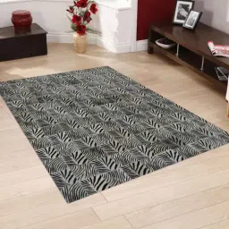 dazzhome Grey Hair On Leather Floral Hand Woven 6ftX9ft Carpet-picture-33