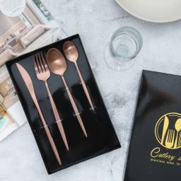 High Quality Cutlery Set,Pink Disposable Stainless Steel Cutlery Set-image-11