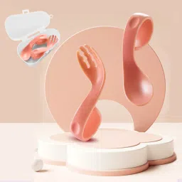 Learn to Eat Baby Self Feeding Set, Spoon and Fork along with Storage Box - Silicone-10