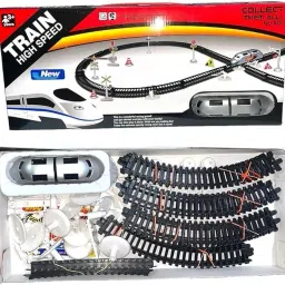 hornflow Train Toys Track Set for Kids High-Speed Battery Operated Bullet Train Set Game image 2