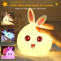 Bunny/Rabbit Night Lamp for Kids,Gift for Girls/Boys,Color Changing Light Night Lamp-image-90