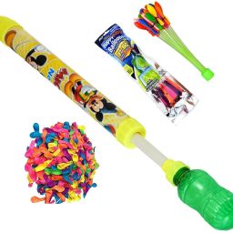 (1 Pichkari+ 1 Magic Balloon+ 100 Water Balloon)for Kids Holi & Summer Party Fun Water Gun-25