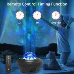 galox Galaxy Star Light Projector for Bedroom with Bluetooth Speaker and Remote Table Lamp image 2