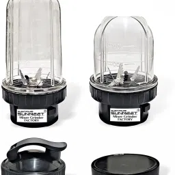 Bullet Jar for Mixer Grinder Set of 2 Jar (530 ML, 350 ML)with gym sipper capN34 Mixer Juicer Jar-picture-13