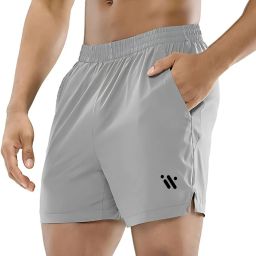 Solid Men Grey Sports Shorts, Baggy Shorts, Basic Shorts, Beach Shorts, Gym Shorts-image-52