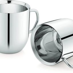 Pack of 2 Stainless Steel Stainless Steel Green Tea Coffee Medium Cappachino Plain, 200 ml (Each)-23