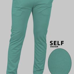 Men Straight Fit Green Lycra Blend Trousers-image-17