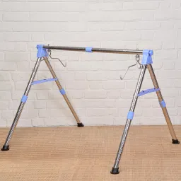 jin Fully Foldable Cradle with Round Frame, Indian Style Ghodiyu (Blue) image 3
