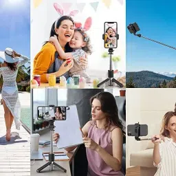 THEMRCREATIOn All in One Extendable Selfie Stick BR1 Bluetooth Selfie Tripod Stand Holder Tripod, Tripod Kit, Monopod image 4