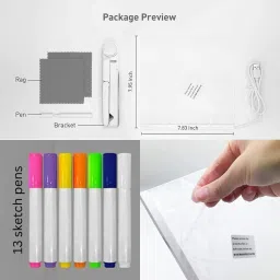 decor your way Acraylic Rewriteable Dry Erase Night Lamp Light Message Board Office Table Lamp Study Lamp image 4