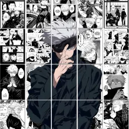 Gojo Satoru Manga Collage Poster Set - Set of 20, 210 mm x 297 mm, Premium-Quality Posters, 300 GSM Paper, Jujutsu Kaisen Posters, Gojo Poster (Gojo Manga 1) Paper Print-13