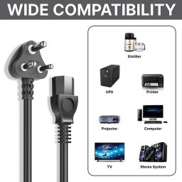 Civon Power Cord 10 m 10 Meter Computer Power Cable Cord for Desktops PC and Printers/Monitor image 5