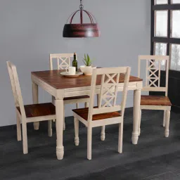 fabuliv Riviera Sheesham Wood 4 Seater Dining Set in Teak Finish-picture-22