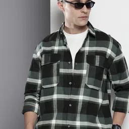 The Indian Garage Co Checked Pure Cotton Casual Shirt-image-65