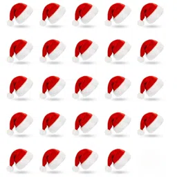eCraftIndia Red & White 24 Pieces Merry Christmas Hats Festive Decor-43