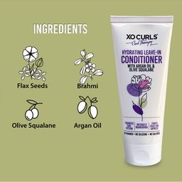 XO CURLS Hydrating Leave-in Conditioner With Argan Oil & Olive Squalane - 100ml image 4