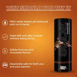 noTTy Boy Set of Slide Chocolate Flavoured Lube - 100 ml & OverTime Condoms - 10 Pcs image 3