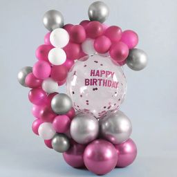 Pink Happy Bday Balloons-image-5