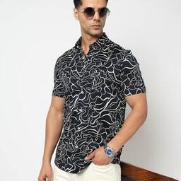 Cotton Mercerized All-Over Print Slim Fit Shirt-image-30