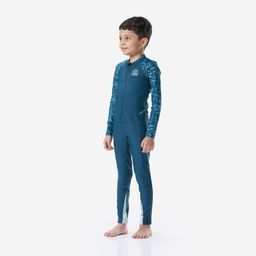 Boy's Swimsuit 100 Long Sleeves & Long Legs BANA - Green UV-image-3