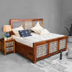 fabuliv Felice Sheesham Wood King Size Bed in Dual Tone Finish with Box Storage-picture-41
