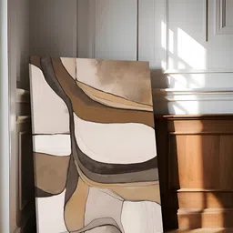 Art Street Beige & Brown 1 Piece Canvas Abstract Wall Paintings-image-26