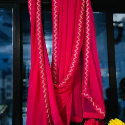 Chiffon Self Design Pink Women Dupatta-image-74