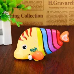 Swimming Water Wind Up Cute and Colorful Fish Toy Pull Back Toy Key Operated Vehicle Playsets Fantastic Birthday Gifts for Kids Age 1,2,3 - Colorful Toddler Toy Action Model Toy (Pack of 2) - Multicolor Rattle-20