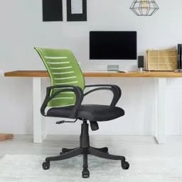 Medium Back Royal Ergonomic Desk Mesh Chair in Green & Black Colour Fabric Office Executive Chair-image-46