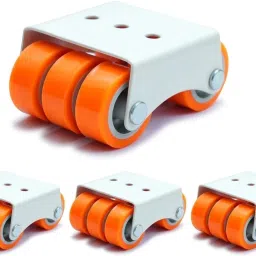6-Wheels Roller Moving Castor/Sixer (Orange, 50 mm, L) 4 Pieces in 1 Box Appliance Furniture Caster-1