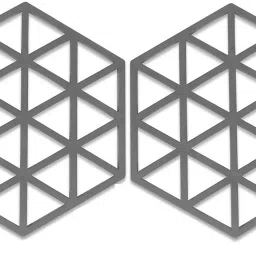 PVC Coaster Heavy-B2-Triangle-Grey_2,Pack of 2 Silicone Trivet-4
