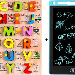 AtoZ Alphabet Puzzles with Pictures+Graphic Drawing Writing Pad Educational Toys-25