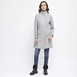 Polyester Solid Coat For Women-image-55