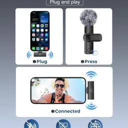 ceroan Wireless Mic for YouTube, Wireless Mic For Vlogging, Mike For Vlogging Microphone image 3