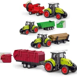 Toy Vehicles Set Assembly Toy Farm Truck Construction Set,Play Set with Screwdriver Toy for 3 Year Old Boys,Kids,Girls,4 Pcs Set Tractor Trolley.-picture-26
