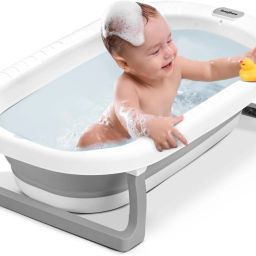 Foldable baby bathtub for kids 0-5 year with Anti-slip base-image-17