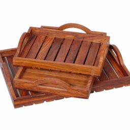 Wooden Handmade Tray| Serving Tray| Multipurpose Tray| Tray for Decoration| Tray for Storage| Gift Item| Wooden Tray for Kitchen or Tea Table Set Tray-4