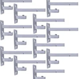 F Type Glass Shelf Bracket 4 inch (Stainless Steel, Silver Matt Finish, Adjustable 6/8/10/12 mm, Pack of 12 Piece) 9CM Shelf Bracket-image-26