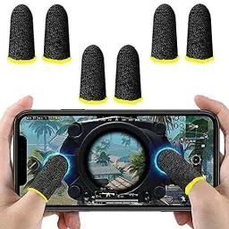 Touchscreen Finger Sleeves for Gaming Anti Sweat Breathable (3 Pair) Multicolour Finger Sleeve-12
