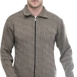life and style Men Striped Collared Neck Brown Sweater-picture-28