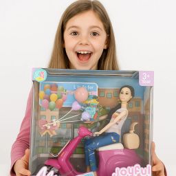 Fashion Doll with Pink Scooter and Balloon Accessories, 30-cm [ Multicolor ]-image-80