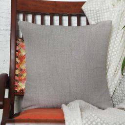zeba Brown Cotton Blend Self Texrtured 16x16 inches Cushion Covers (1pc)-picture-5