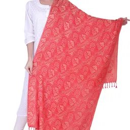 axolotl Printed Viscose Women Pink Stole-picture-44