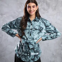FLEECE BLEND Printed Coat For Women-image-44