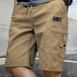 Solid Men Brown Cargo Shorts-image-20