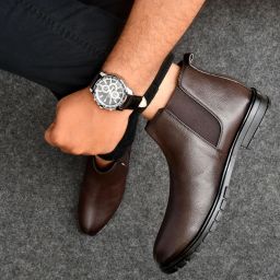 Casual Synthetic Leather Ankle Formal Shoes For Men High Top Formal Chelsea Boots For Men-image-24
