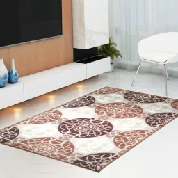 athom living Brown Abstract Nylon 3 x 5 Feet Machine Made Carpet-picture-49