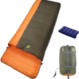 Camplite Indoor & Outdoor Temp 8°C to 20°C, 1.1Kg (Orange & Army Green) Sleeping Bag-image-83