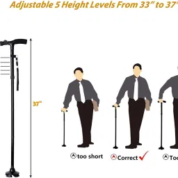 maniya enterprise Aluminium Alloy Handle Dependable Professional LED Light Folding Walking Stick Walking Stick image 4