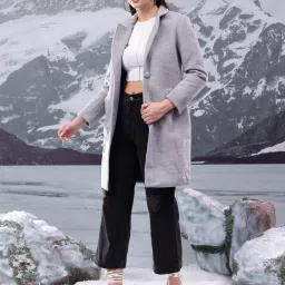 Cotton Blend Printed Coat For Women-image-78